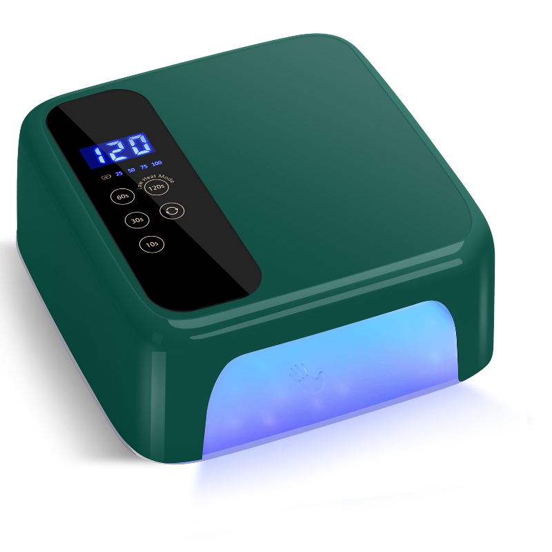M&R 602Pro zöld vezetéknélküli LED körömlámpa, vezetéknélküli körömszárító, 72W -os újratölthető LED körömlámpa, hordozható gél UV LED körömlámpa 4 időzítő -beállítási érzékelővel és LCD kijelzővel, professzionális LED körömlámpával a gél lengyel számára